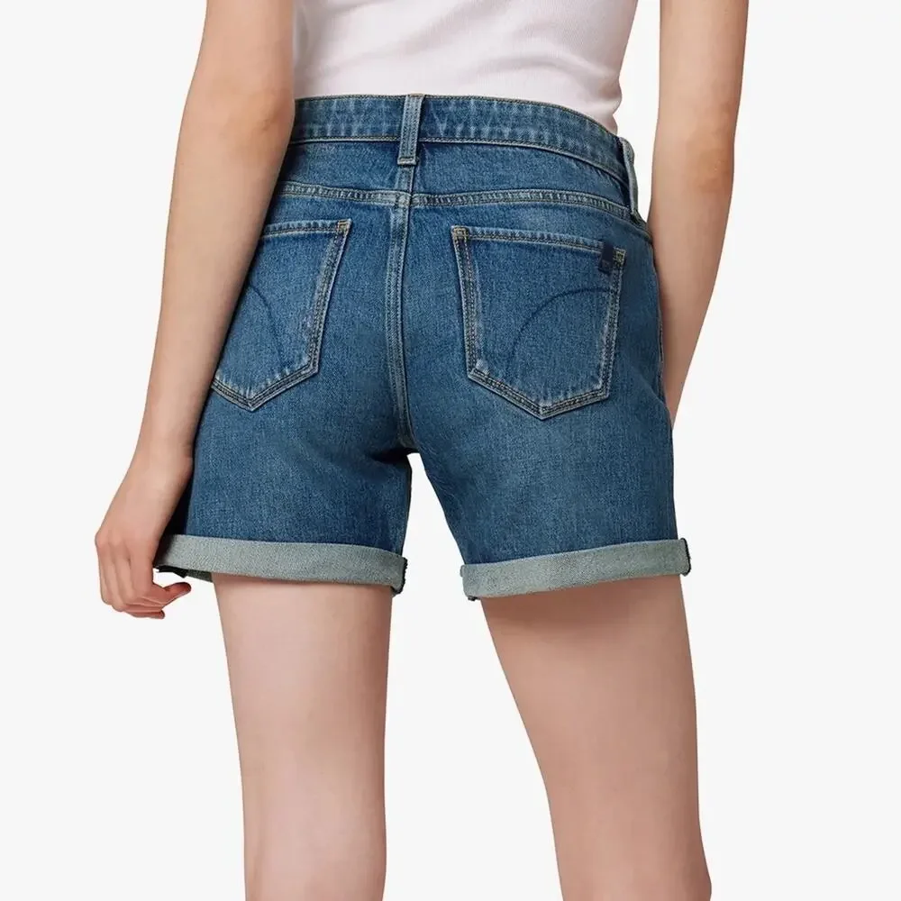 NEW Joes Jeans 5” Cuffed Jean Shorts Stretch Mid-Rise Denim Womens 28 $118